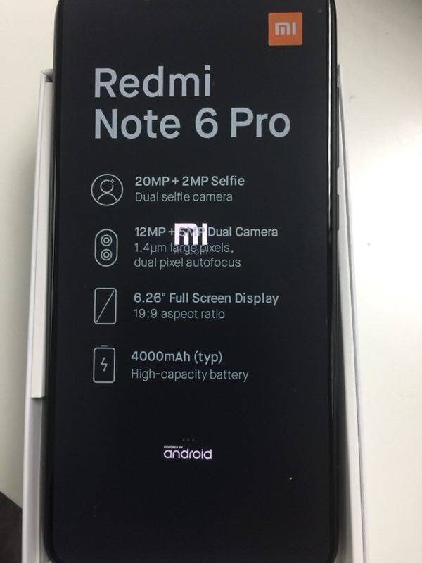 Раскрыты спецификации смартфона Xiaomi Redmi Note 6 Pro