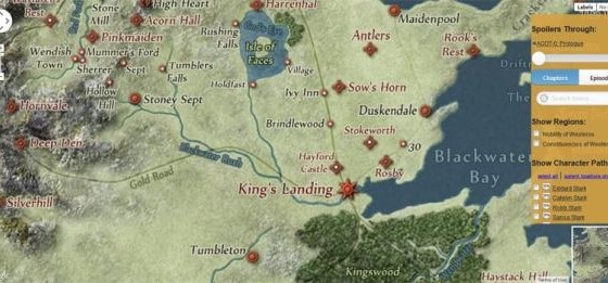 В Сети появилась онлайн-карта мира «Игры престолов»