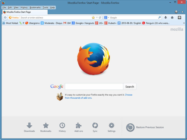 Firefox in Windows XP
