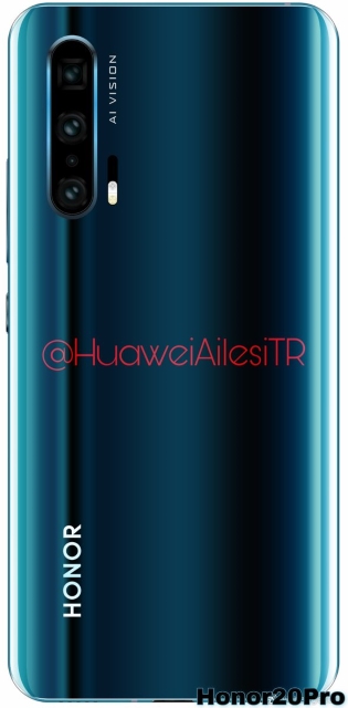 Huawei показала камерофон Honor 20 Pro на рендере